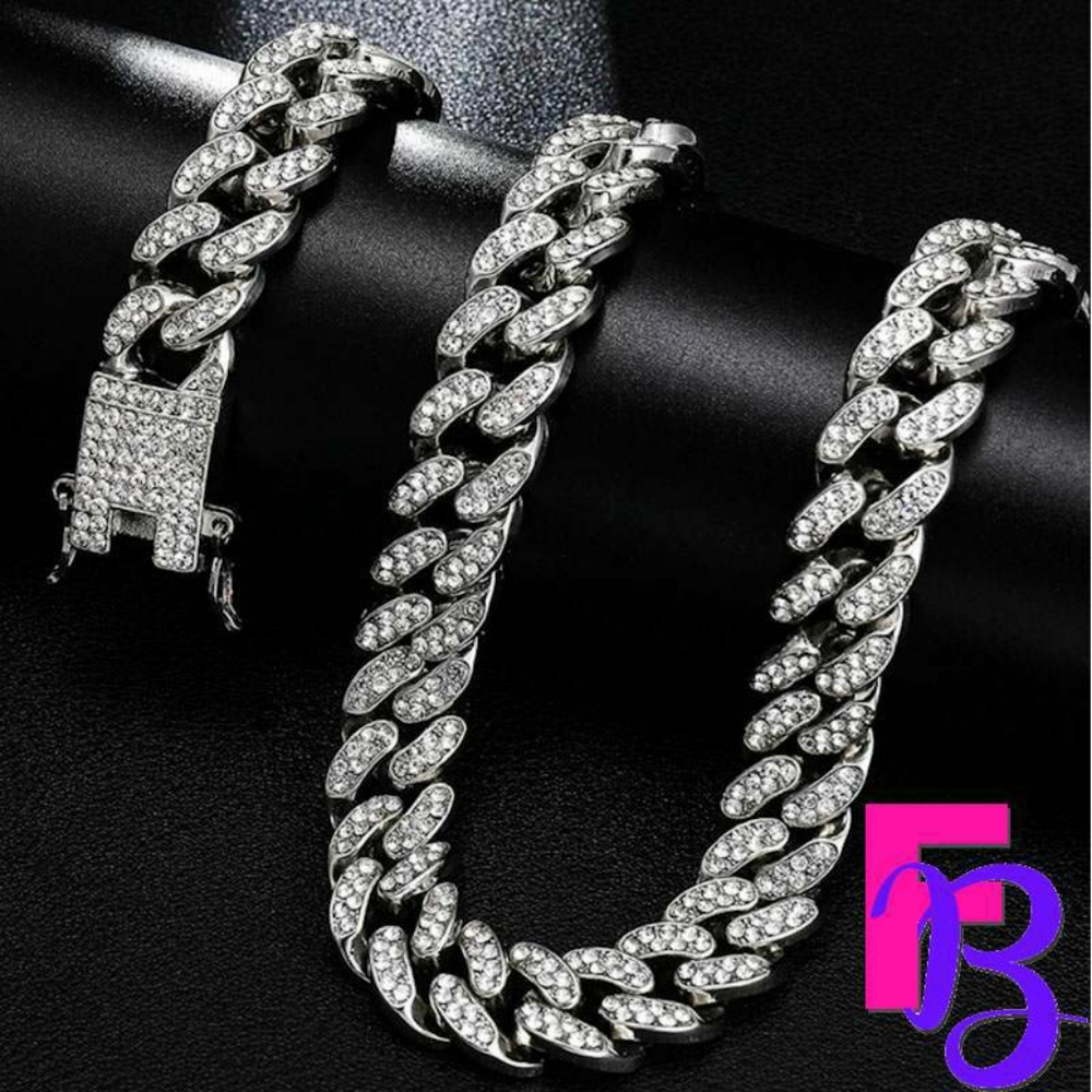 *NEW!* 13MM Iced White Gold Cuban Chain - Picture 1 of 17